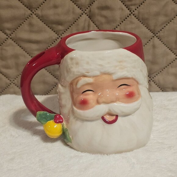 Cracker Barrel Jingle & Mingle Lori Siebert Christmas Santa Claus Mug NO SPOON - Picture 2 of 10